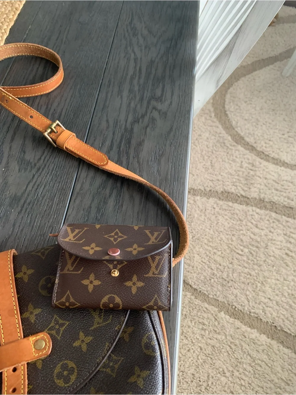 Louis Vuitton Monogram Canvas Crossbody Saddle Bag in Brown and Tan - Picture 5 of 16